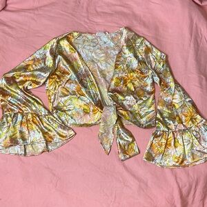 Sunlit Floral Bell Sleeve Blouse